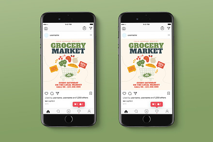 Grocery Market Instagram Post Flyer