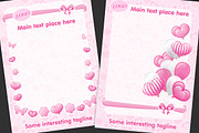 SET / 5 / Child pink templates, a Decorative Illustration by Nadin_Lebedeva (Thumbnail 1 of 7)