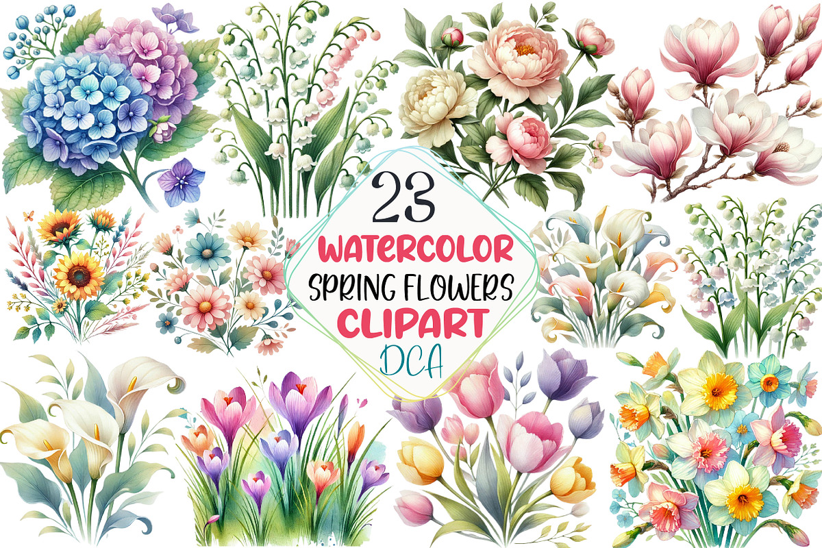Spring Jasmine Flower Clipart, an Illustration by DreamCafeArt (Photo 1 of 5)