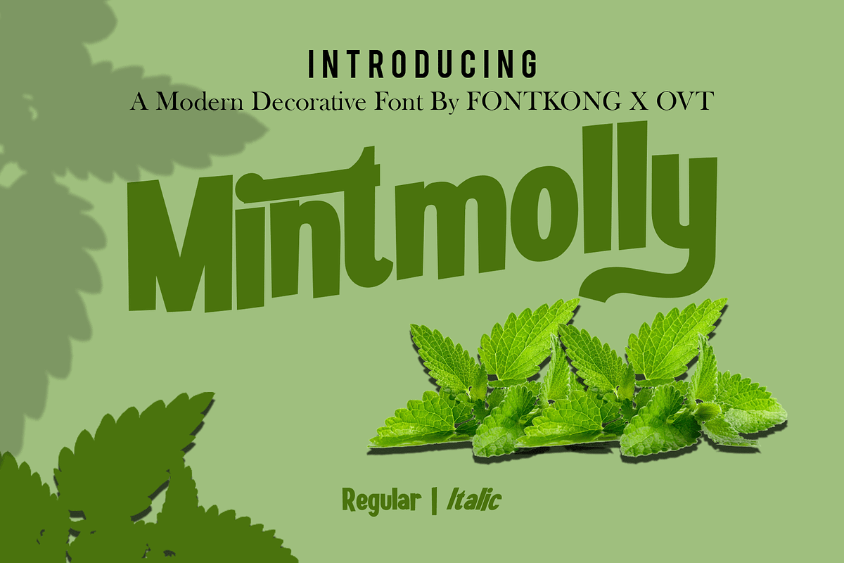 Mintmolly - Modern Decorative Font, a Sans Serif Font by overlaytemplates (Photo 1 of 6)