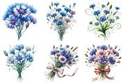 Matching Cornflower Bouquet Clipart, an Illustration by Daily.Designs (Thumbnail 3 of 5)