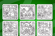 Christmas Friends Fluffy Coloring, a Seasonal Illustration by Coco Bloom (Thumbnail 4 of 4)