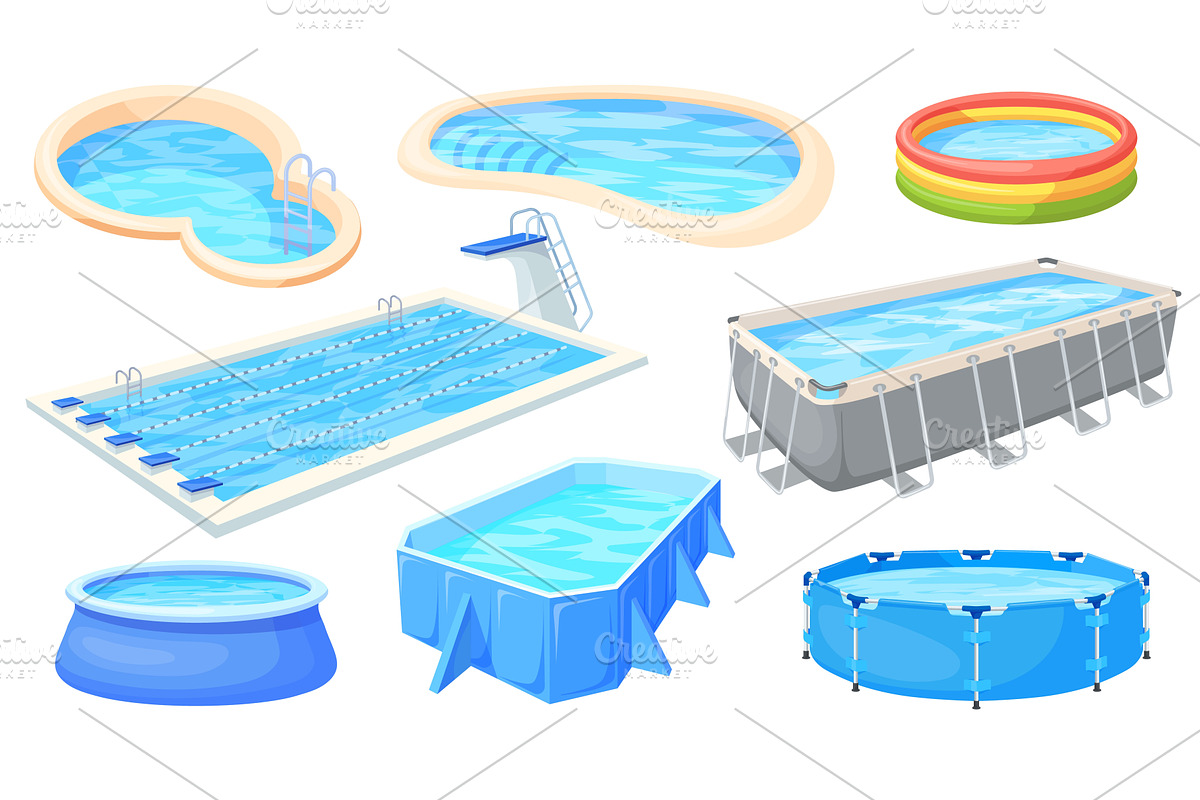Cartoon inflatable pools. Different, a Sport Illustration by Stock-Smart-Start