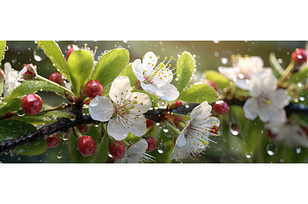 Spring rain photo realistic, a Nature Photo by Aimagenarium@gmail.com