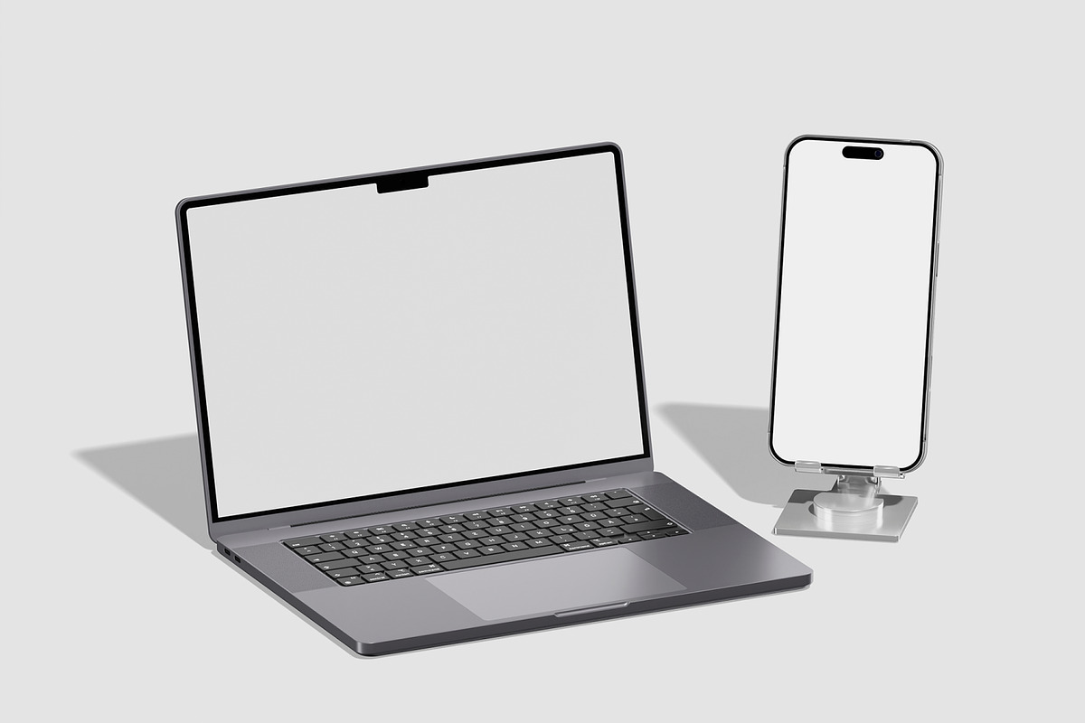 Laptop and Phone mockup, a Wearable Device Mockup by Unerispace (Photo 5 of 5)