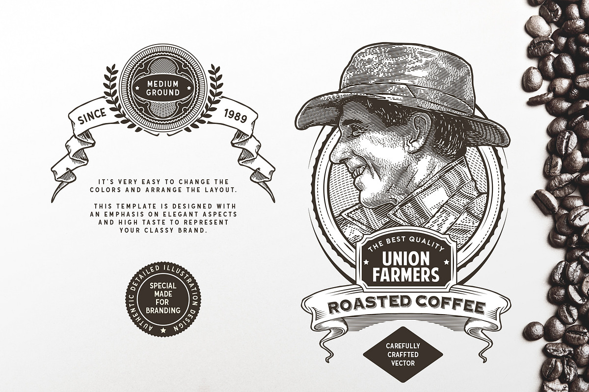 Roasted Coffee Branding Label, a Branding & Logo Template by The Design For Co. (Photo 2 of 2)