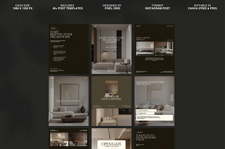 Elegant Realtor Post Templates, a Social Media Template by Pixel Grid