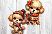 Cute Autumn Poodle Clipart Set, a Seasonal Illustration by V Design Creator (Thumbnail 6 of 9)