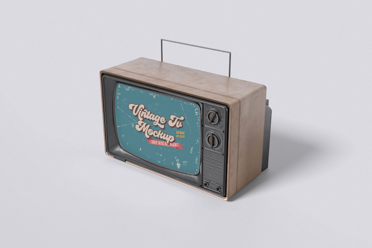 Retro TV Mockup Bundle Set, an Advertising Mockup by Rielismee (Photo 4 of 5)