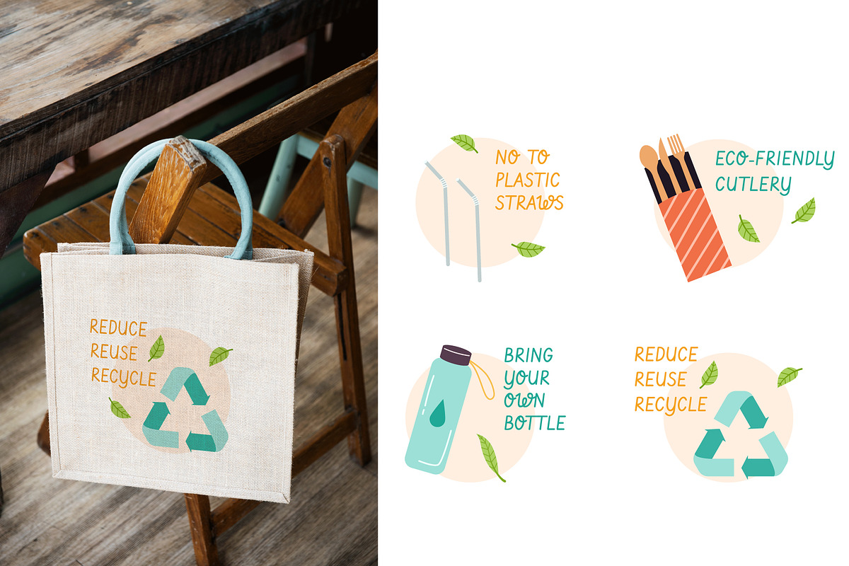 Zero Waste Ecological Illustrations, an Object Illustration by Sabina_Ava (Photo 2 of 7)