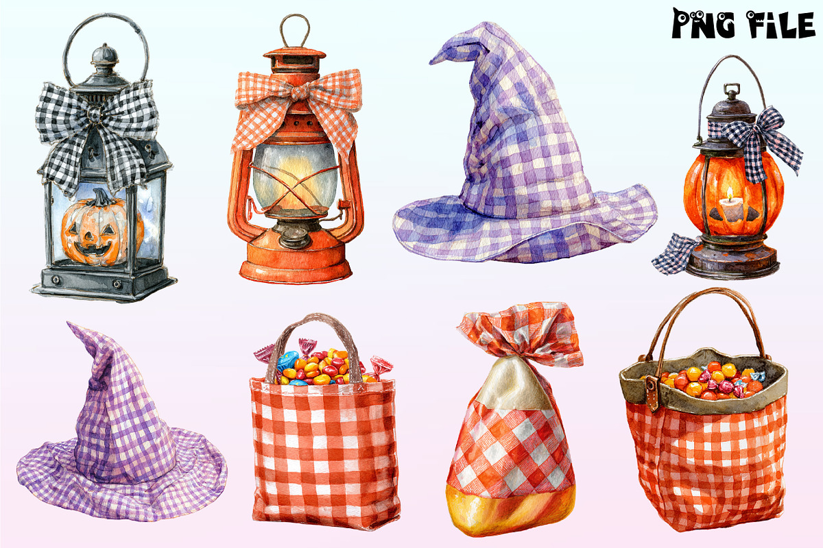 Gingham Halloween Clipart, a Graphic by CitraGraphics (Photo 3 of 4)