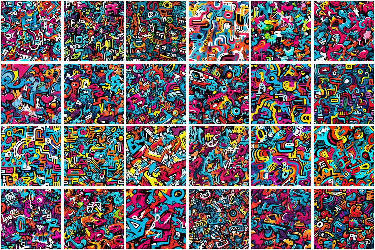 Graffiti Pattern, a Pattern Graphic by Forhadx5 (Photo 6 of 17)