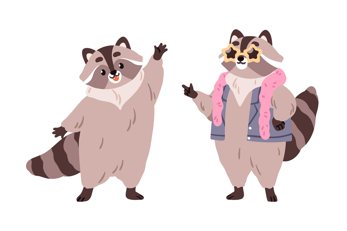 Cute raccoon, funny forest animal, an Animal Illustration by Good Studio (Photo 3 of 10)