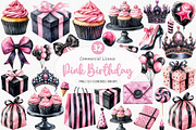 Pink and Black Birthday PNG, an Illustration by SinaCreation (Thumbnail 1 of 10)