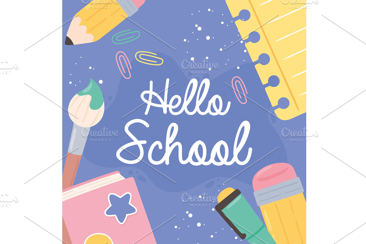 hello school background, an Education Illustration by studiogstock