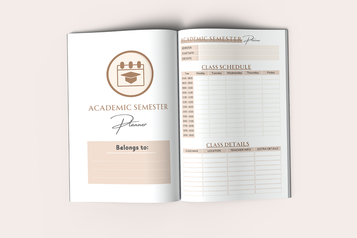 Academic Semester Planner, a Templates & Theme by KDPISH (Photo 2 of 4)