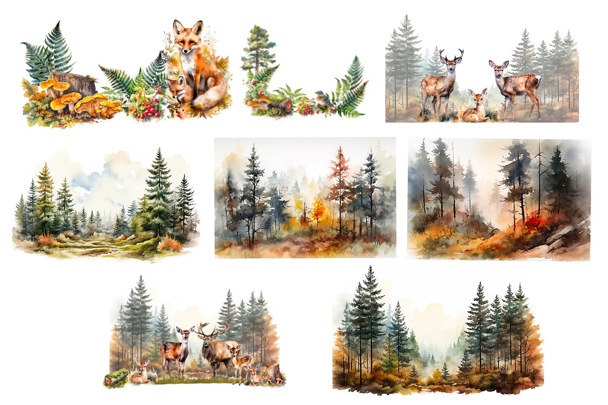 Watercolour Animals and plants, an Animal Illustration by AkvarelRiver (Photo 14 of 16)