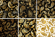 Gold Paisley Seamless Patterns, a Pattern Graphic by PrintablesByFranklyn (Thumbnail 3 of 4)