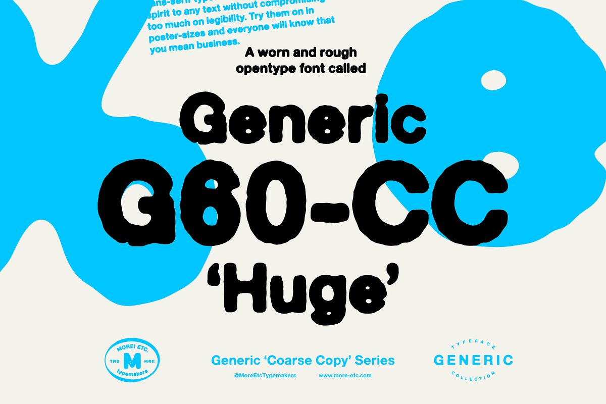 Generic G60-CC 'Huge', a Sans Serif Font by More Etc. Studios (Photo 1 of 8)