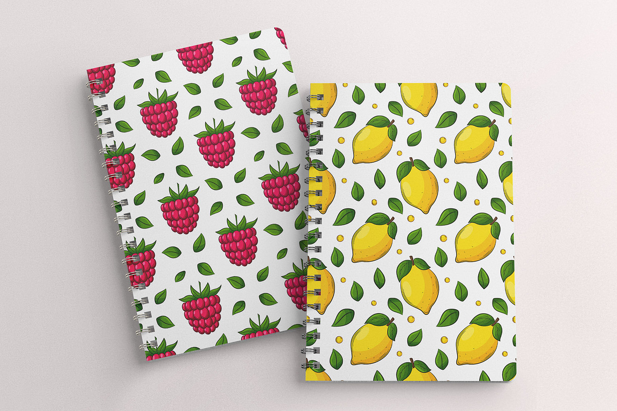 Bright fruits. Cliparts and Patterns, a Food Illustration by Valeria Soloveva (Photo 7 of 14)