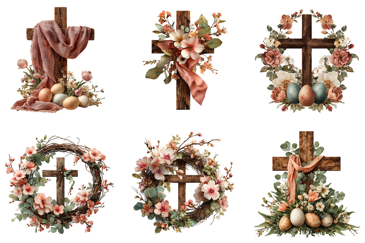 Easter Cross Clipart, an Illustration by DreamArtGraphic (Photo 4 of 4)