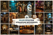 Brass Requiem Steampunk Backdrops V1, a Background Graphic by ThatsDesignArt (Thumbnail 1 of 12)