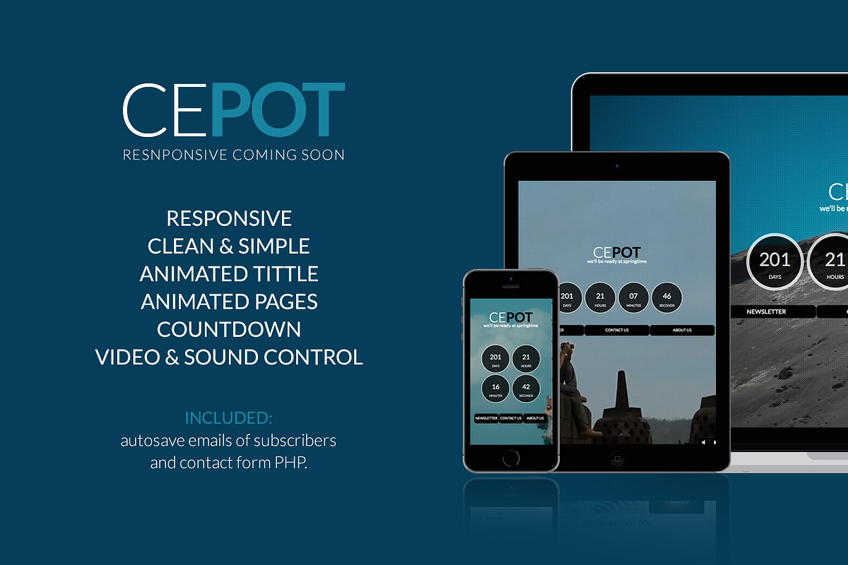 Cepot Coming Soon, a Bootstrap Template by Tetuko Themes (Photo 1 of 2)