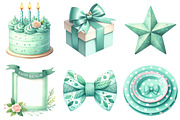 Mint Green Birthday Clipart Bundle, an Illustration by Daily.Designs (Thumbnail 4 of 5)