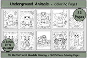 Underground Animals Coloring Pages, an Animal Illustration by Lamia Emad (Thumbnail 1 of 5)