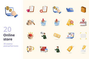 Online Store 3D Icons Set Bundle, an Object Graphic by Aimagenarium@gmail.com