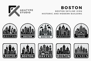 Boston Skyline Icon, an Icon by Akatype Studio