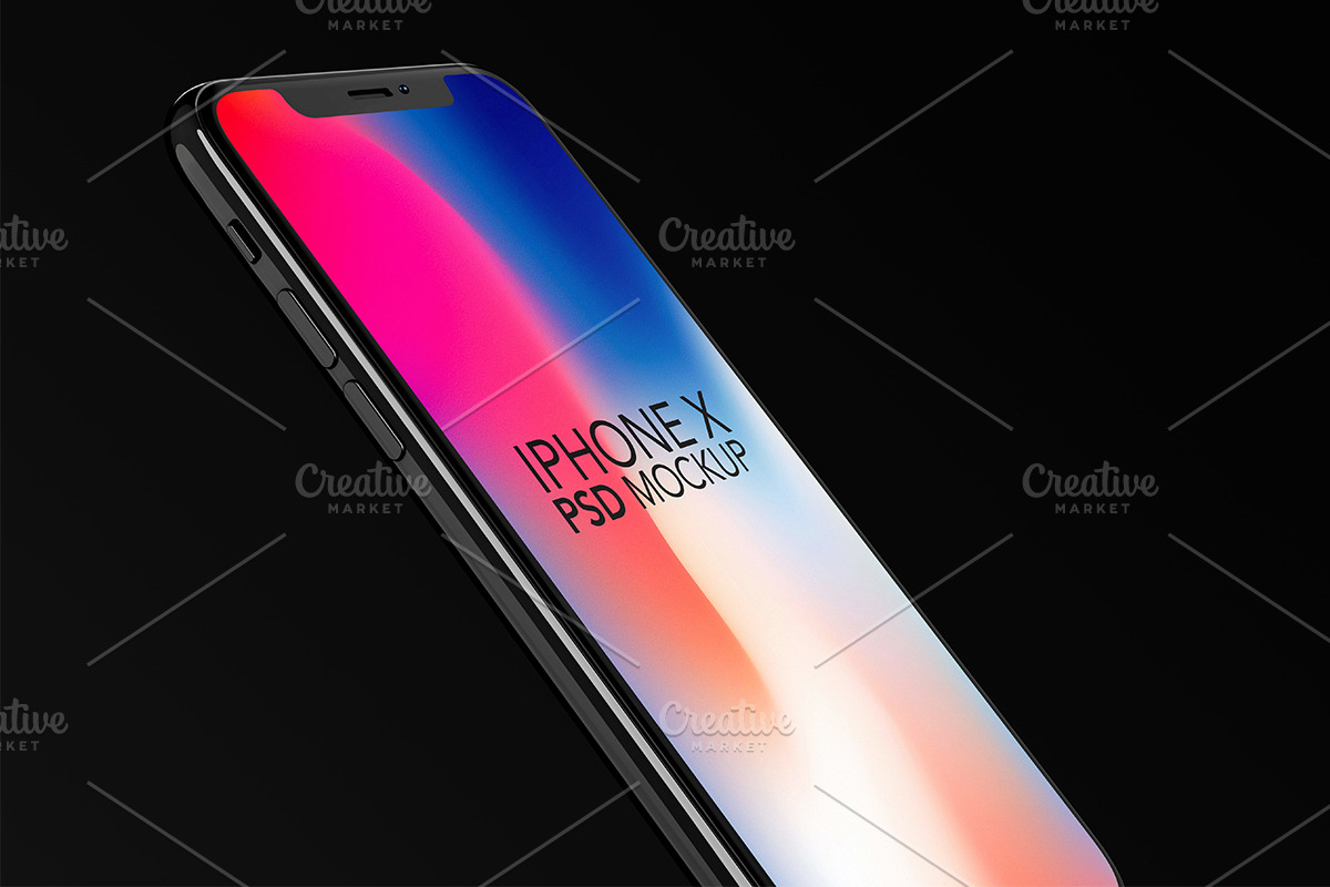 10 iPhone X PSD Mockup Set, an iPhone Mockup by Sinlatown (Photo 11 of 11)