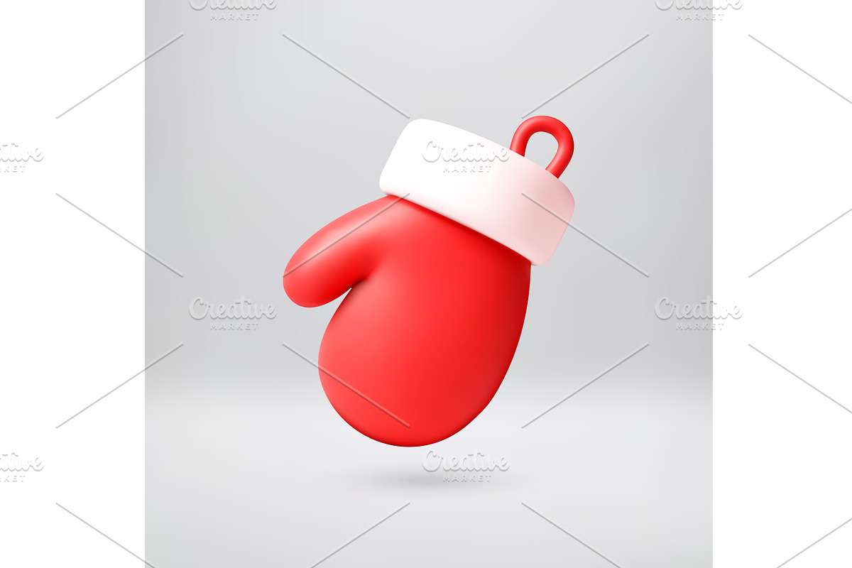 Red christmas winter mitten, an Object Illustration by Abscent