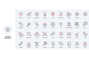 Online secure data icons, a Technology Illustration by Lemberg Vector