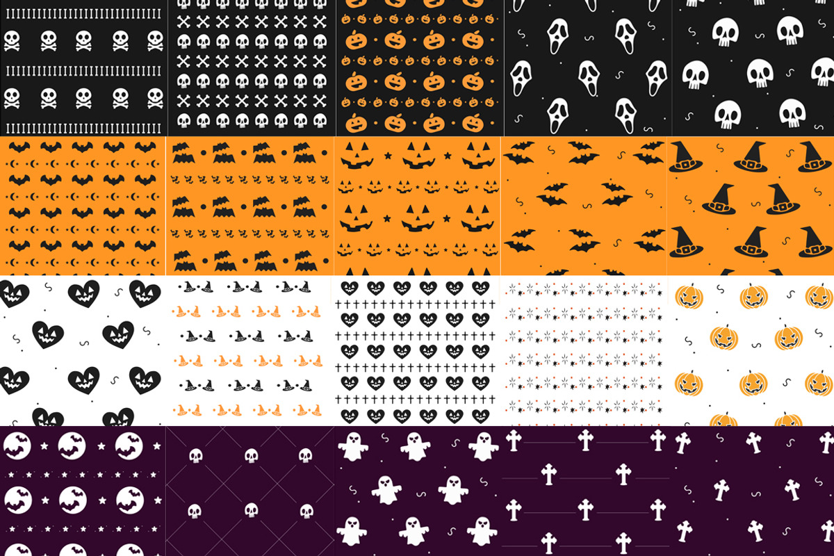 20 halloween patterns pack!, a Pattern Graphic by Andrea De Oliveira (Photo 7 of 8)
