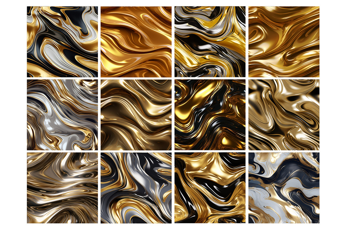 Gold Liquid Seamless Pattern, a Pattern Graphic by Forhadx5 (Photo 4 of 6)