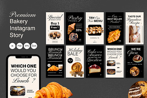 Bakery Shop Instagram Story Template, a Social Media Template by Jiwstudio