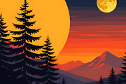 Moon Light Pines Poster, a Decorative Illustration by Sharon Schwalbe (Thumbnail 3 of 3)