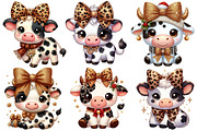 Cow With Leopard Glitter Bow Clipart, a Graphic by CitraGraphics (Thumbnail 6 of 6)
