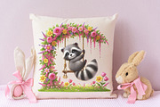Spring Animals On Swing Clipart, an Illustration by RobertsArt (Thumbnail 7 of 7)