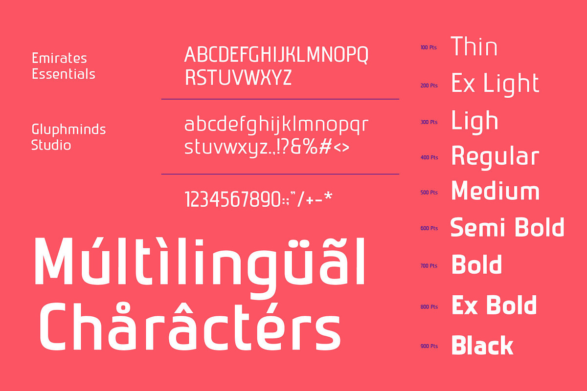 Emirates Essentials Font, a Sans Serif Font by Glyphminds Studios (Photo 2 of 10)