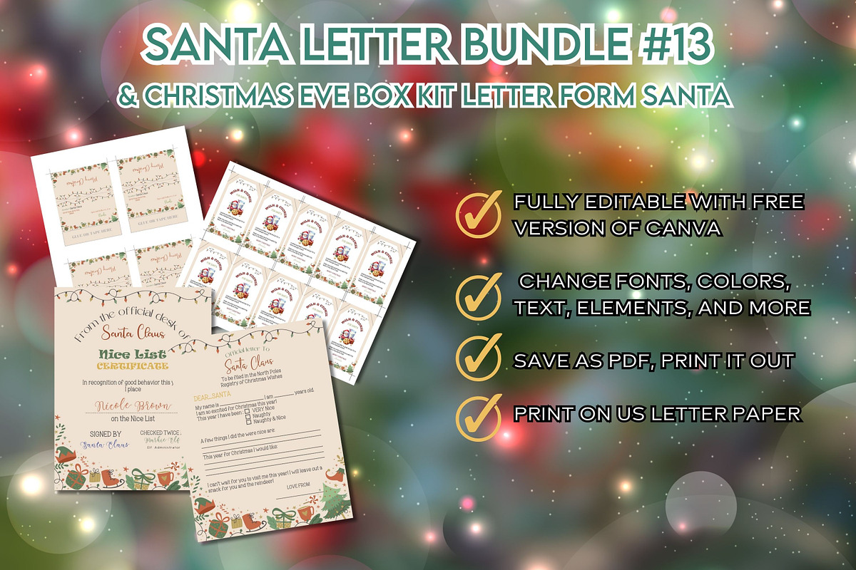 Santa Letter Bundle #13, a Print Template by Adalin Shop (Photo 12 of 14)