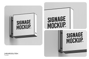 Wall Mounted Signboard Mockup Set, an Advertising Mockup by RamStudio2 (Thumbnail 8 of 13)