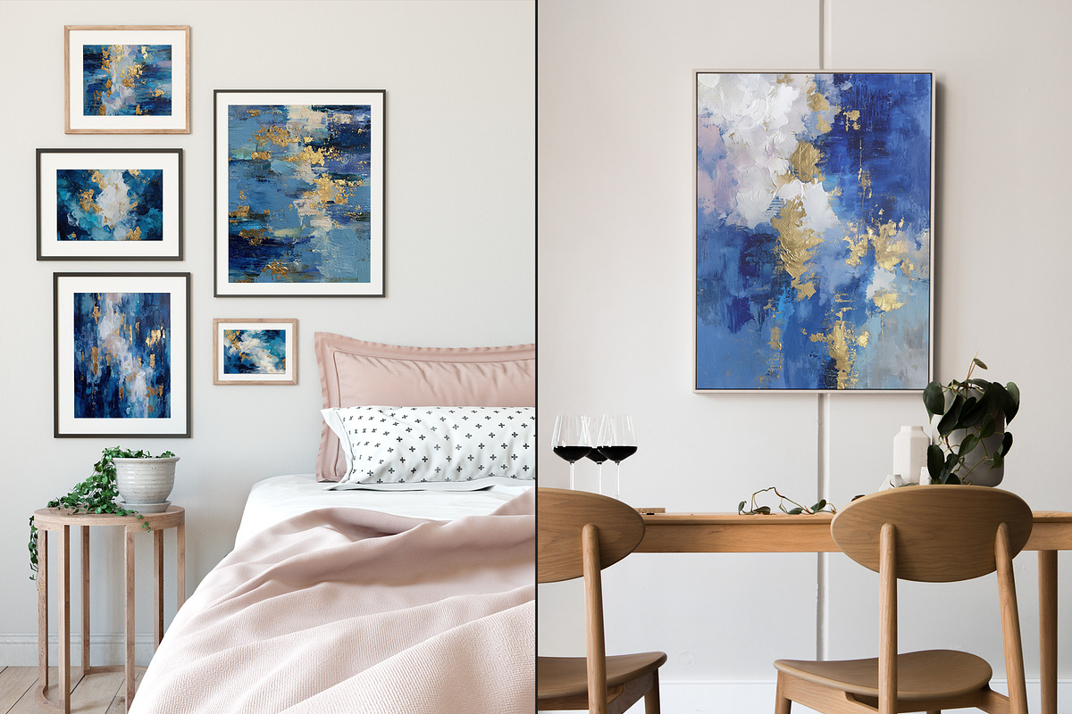 Blue Gold Abstract Illustration, a Decorative Illustration by Housui Patterns (Photo 4 of 12)
