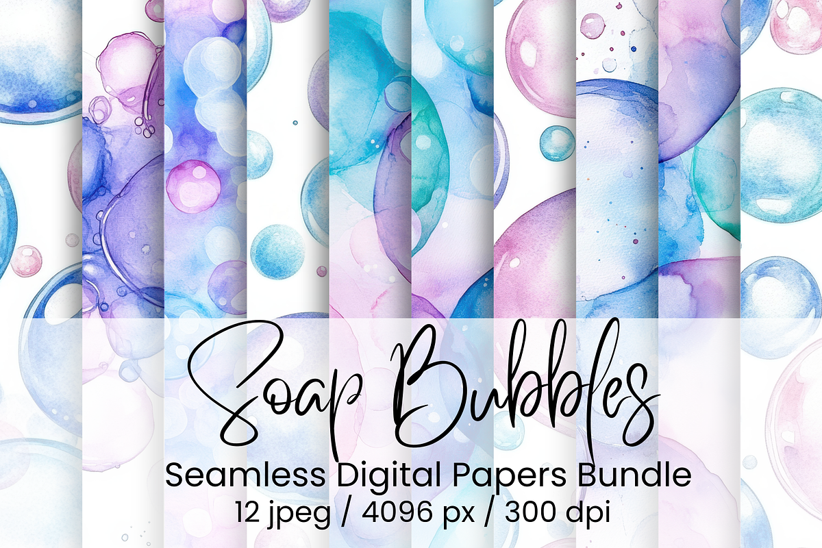 Watercolor Soap Bubbles, an Illustration by Mashimara (Photo 1 of 4)