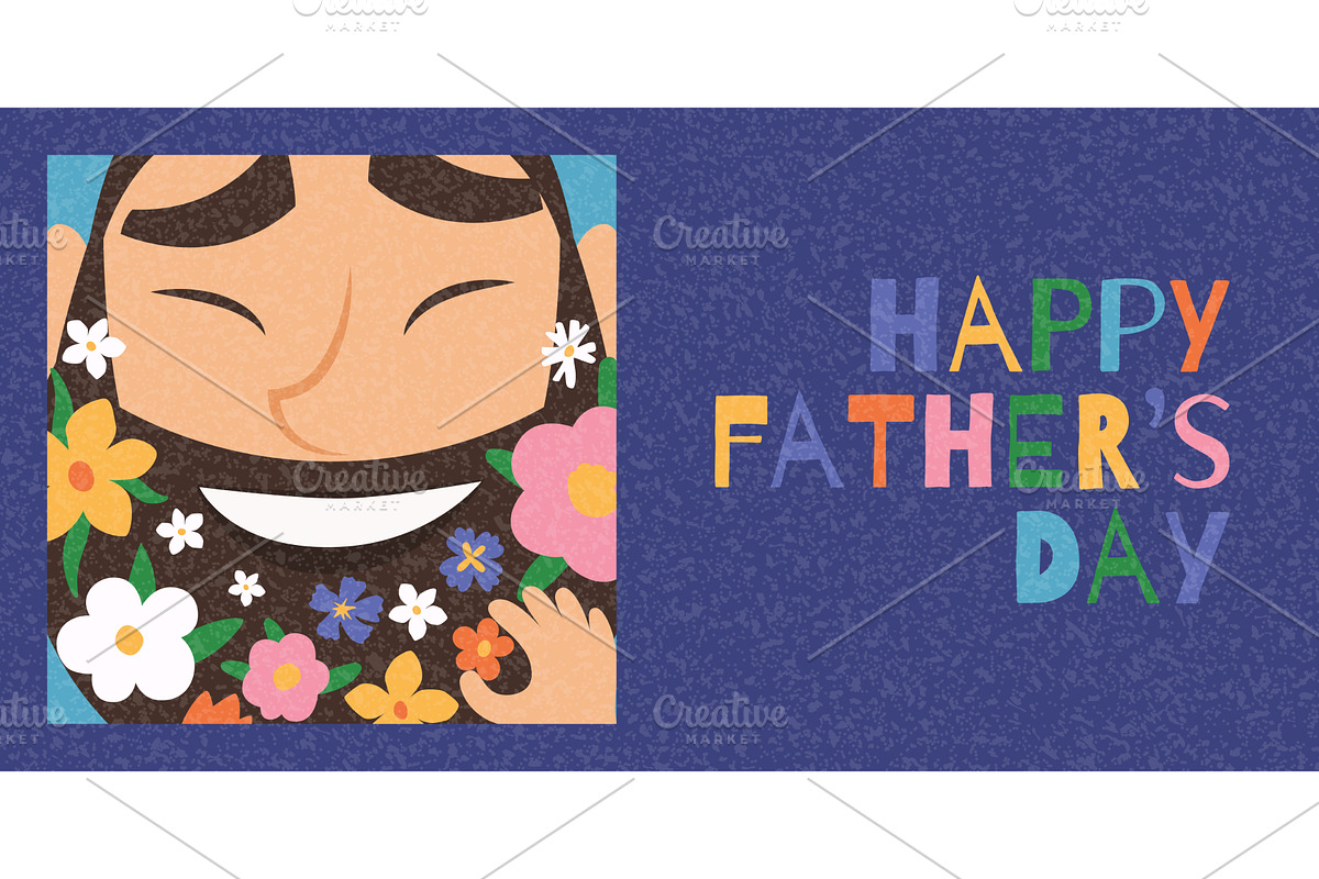 Happy Fathers Day banner, a Person Illustration by Andrey Yaroslavtsev