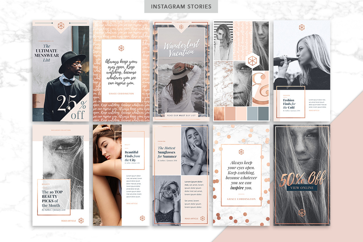 ROSE GOLD | Social Media Pack, a Social Media Template by Marigold Studios (Photo 5 of 13)