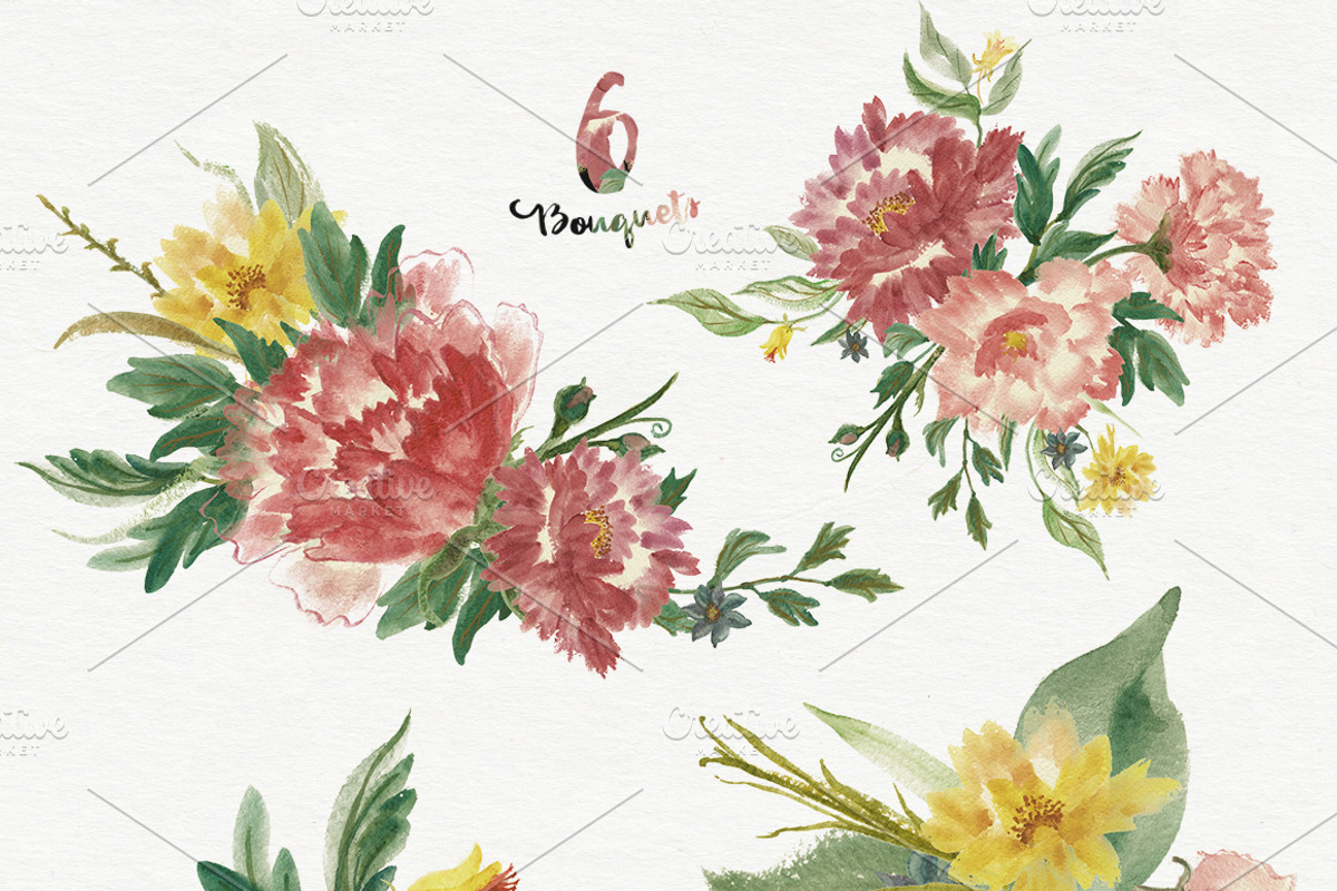 Watercolor flower DIY Pack, an Illustration by Blessed Print (Photo 3 of 7)
