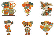 Watercolor Cute Valentine Clipart, an Illustration by CreationArt (Thumbnail 4 of 5)