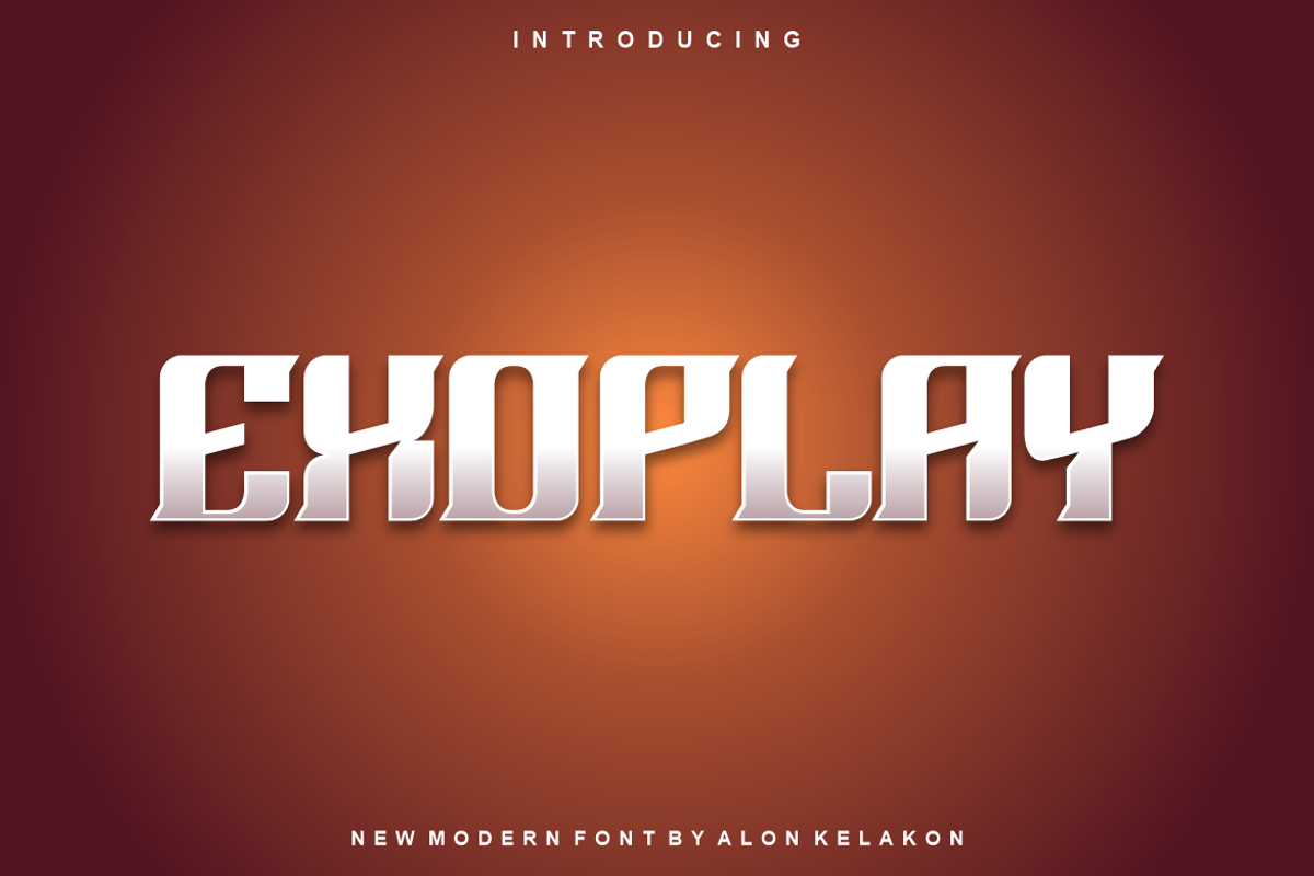 Exoplay Font, a Serif Font by alon kelakon (Photo 1 of 5)